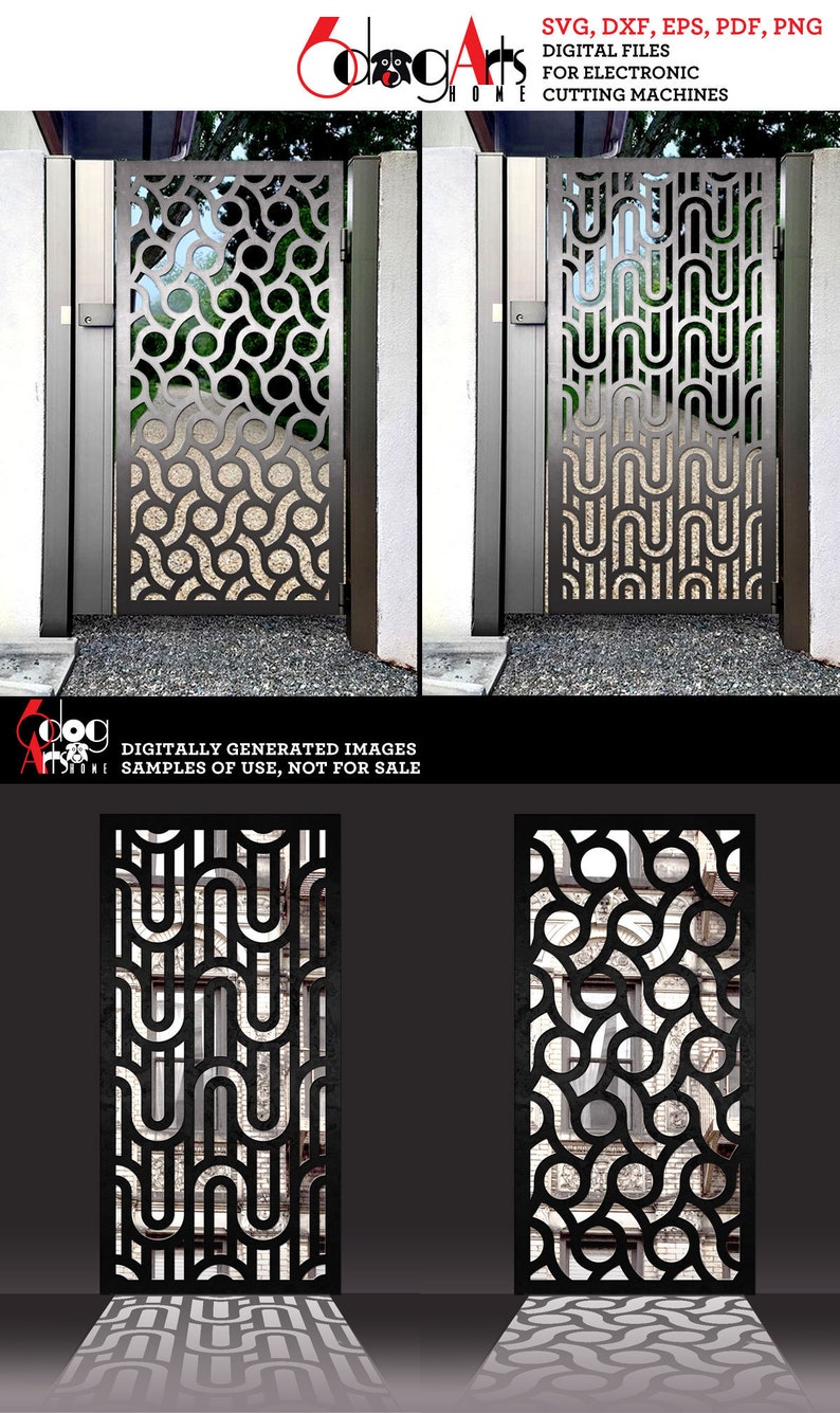 Gate Grill Vector Gate Grill Partition SVG / DXF Bundle Digital Template Files for Laser ...