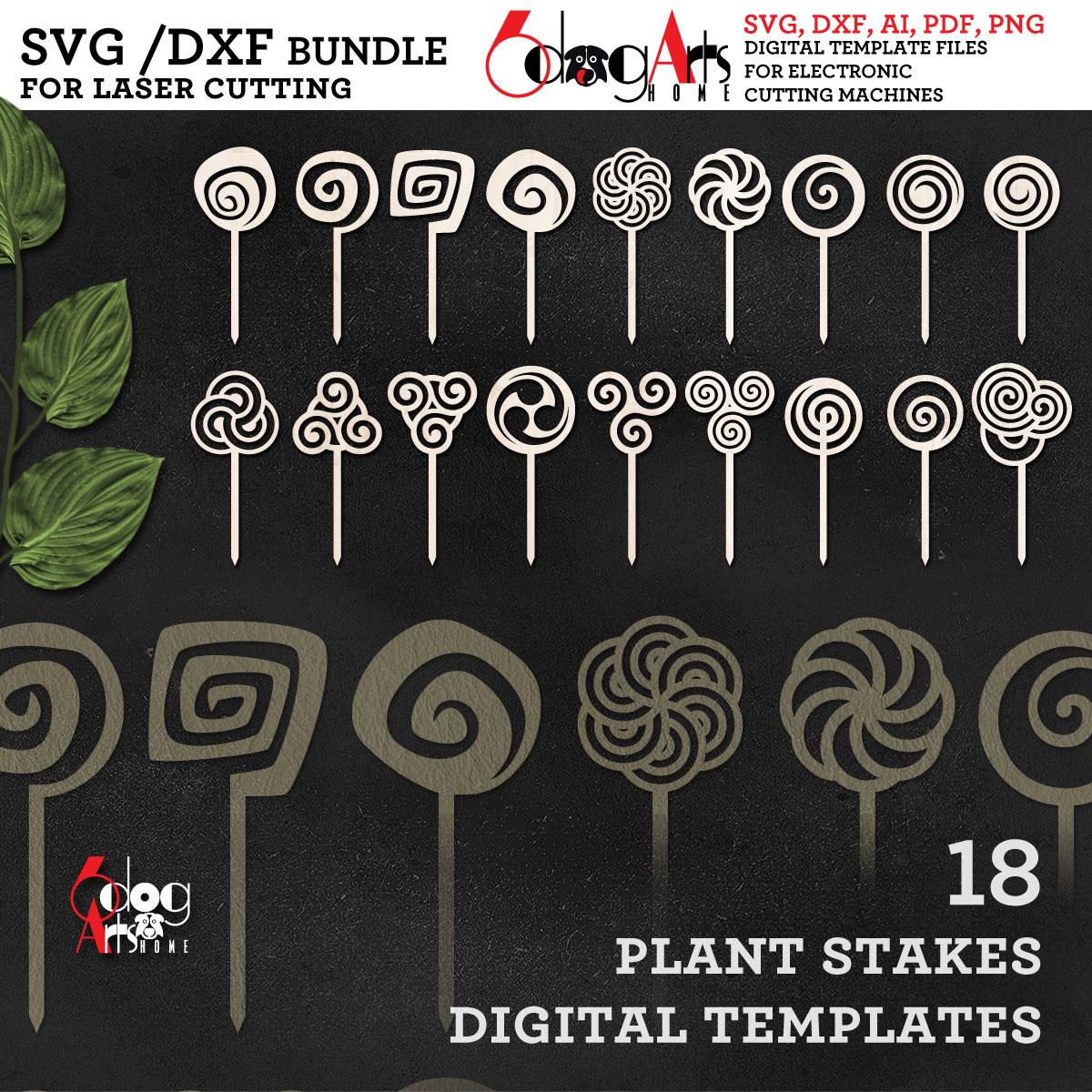 Sign Stake Svg 18 Plant Stake Templates SVG DXF Bundle: Digital Files for Laser ...