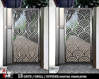 13 Gate Grill Partition Templates Digital Svg Dxf Files Room Screen Divider Stencil Laser Cricut Glow Forge Plasma Cutting CNC JB-1353