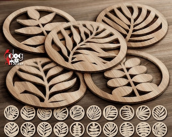 May include: Set of 16 digital cut files featuring various leaf designs. The files are perfect for creating coasters, wall decor, or other crafts. The designs are in a simple, modern style and are perfect for adding a touch of nature to your home.