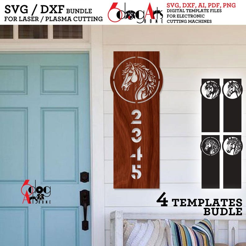 Horse Address Plaque SVG / DXF Bundle Digital Template Files Download ...
