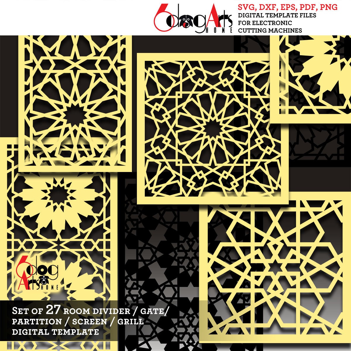 27 Arabesque Gate / Partition SVG / DXF Bundle Digital Template Files ...