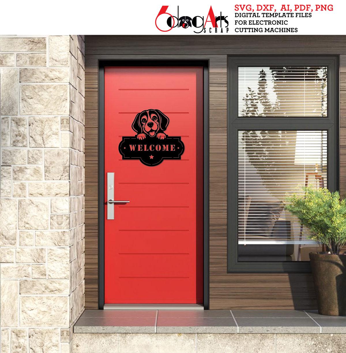 15 SVG Beagle Welcome Sign Digital Templates Instant Download for Laser ...
