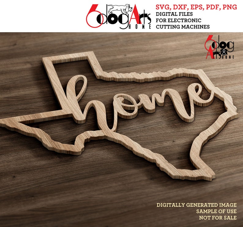 4 Texas State Outline Home Wall Decor Layered Templates Vector Digital SVG DXF Files GlowForge Laser Cutting Cricut Download JH-049 image 6