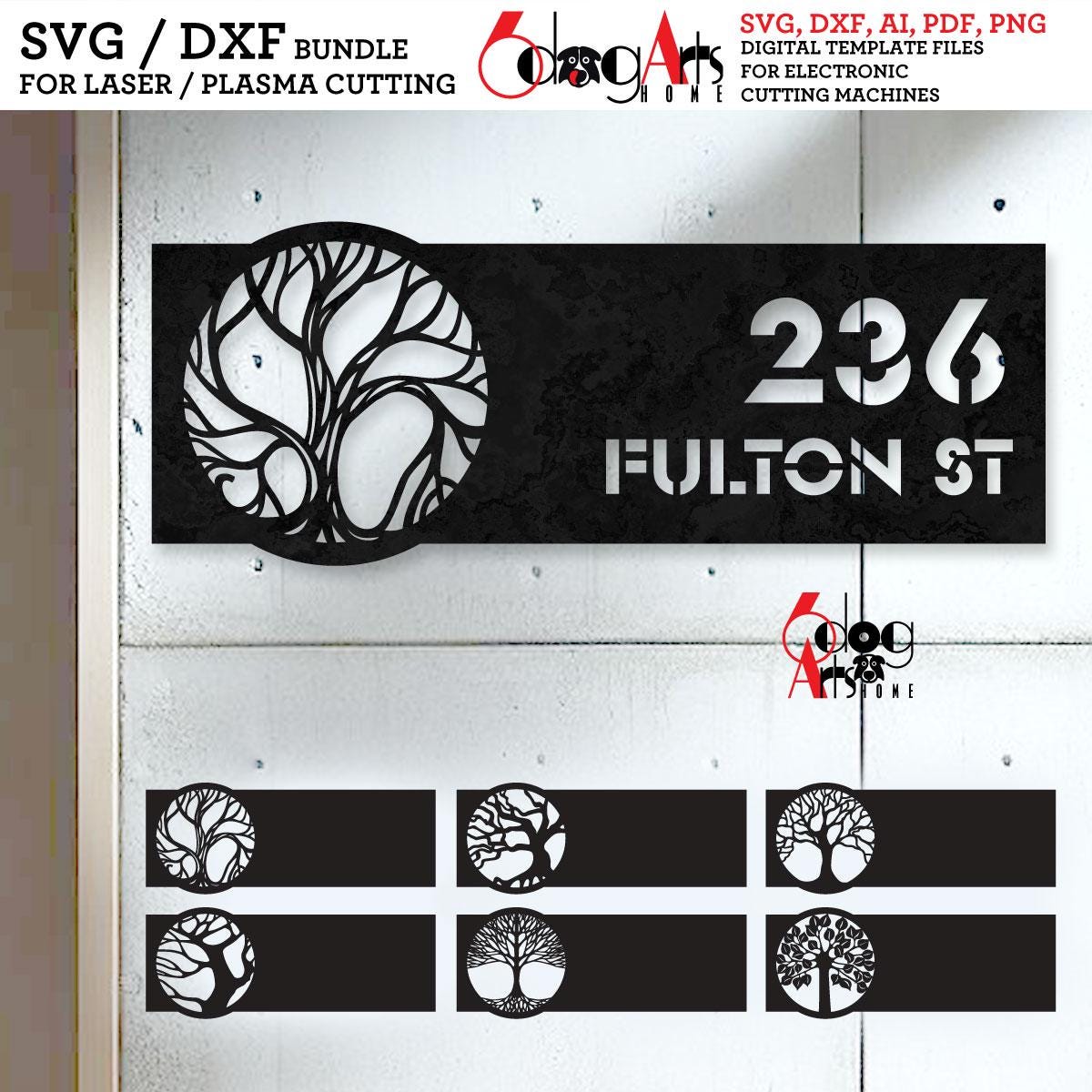 Address Sign Dxf Files Address Sign Bundle Digital Templates SVG / DXF Files Download for ...