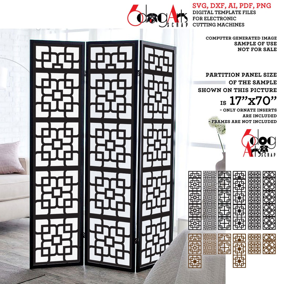 Panel Inserts SVG Digital Templates for Privacy Screen, Partition, Room ...