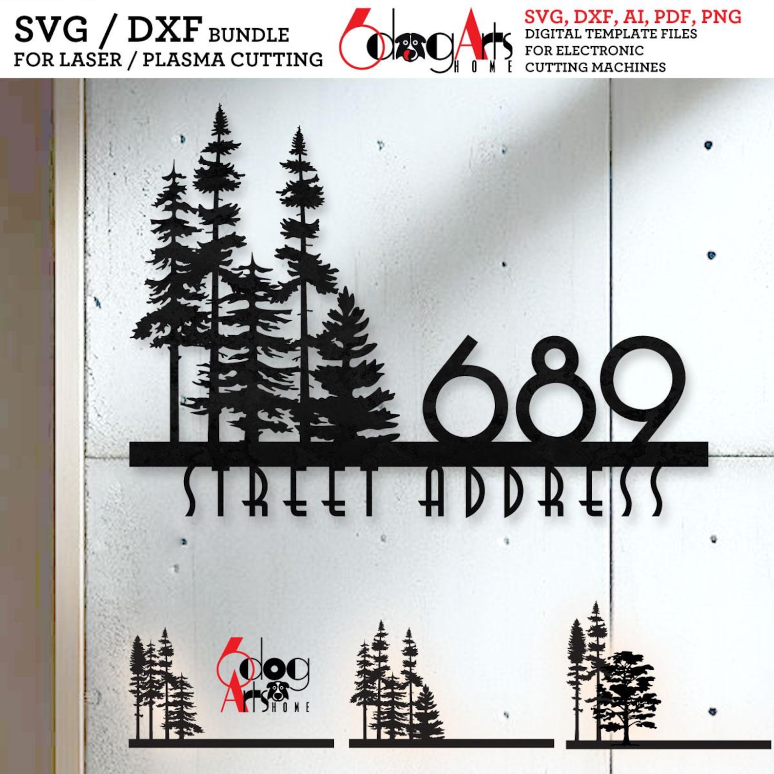 3 Address Sign SVG/DXF Bundle Digital Template Files Download for Laser ...