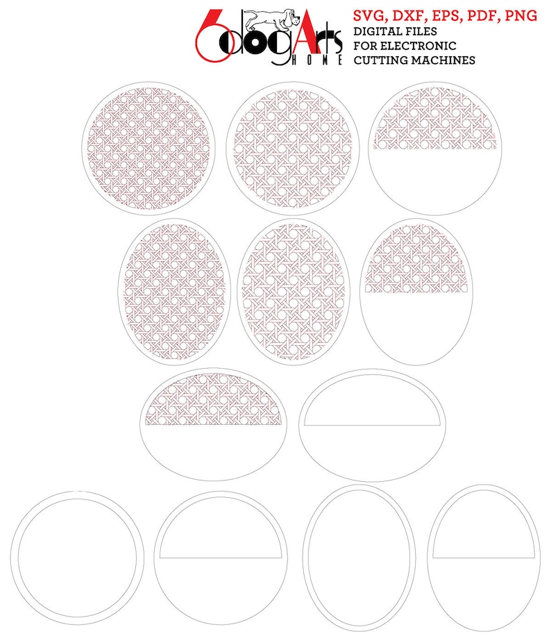 7 Rattan Weaving Pattern Layered Backing Templates Digital SVG Etsy
