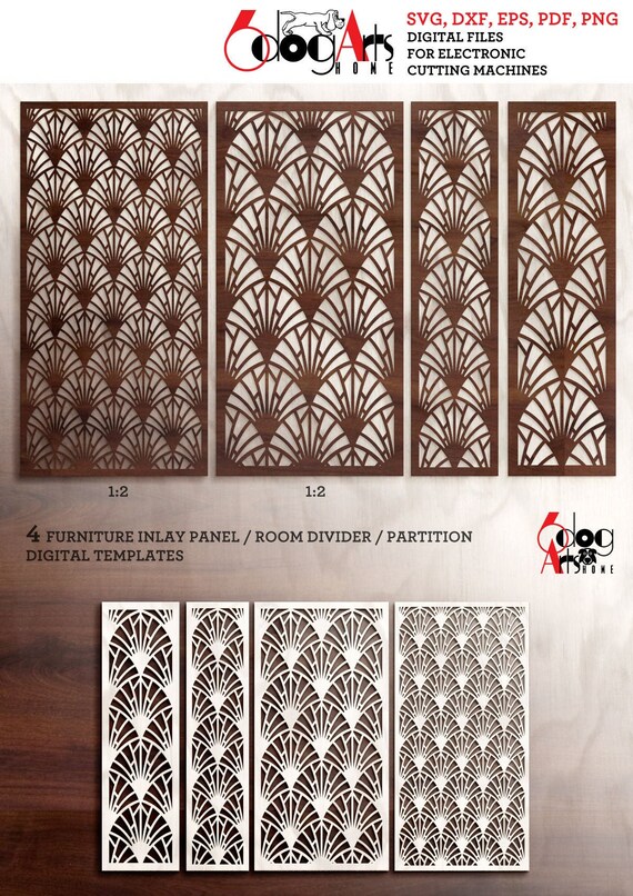 4 Art Deco Tolle Gatsby Möbel Inlay Panel Raumteiler Svg Dxf | Etsy