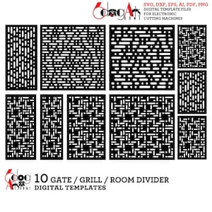 10 Morse Code Grill Gate Room Screen Divider Partition Templates Digital Svg Dxf Files Laser Plasma Cutting CNC Instant Download JB-1792
