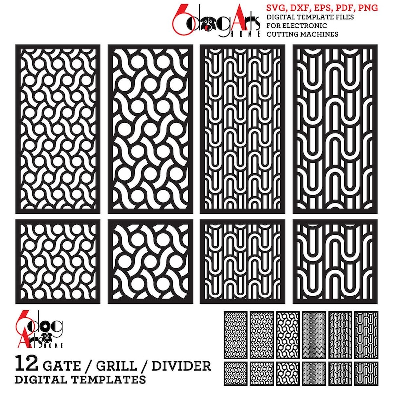 Gate Grill Vector Gate Grill Partition SVG / DXF Bundle Digital Template Files for Laser ...