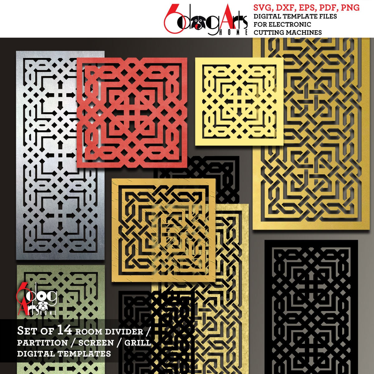 14 Alhambra Arabesque Gate / Partition SVG / DXF Bundle Digital ...