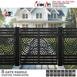 8 geometrische Grill Gate kamerscherm scheidingswand partitie Air Vent Cover sjablonen digitale SVG DXF-bestanden Lasergesneden plasma cnc-snijden JH-658