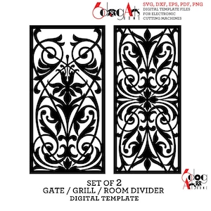 Openwork Grill Gate Room Screen Divider Partition Templates Digital Svg Dxf Files Laser Cricut Glow Forge Plasma Cutting CNC JB-1803