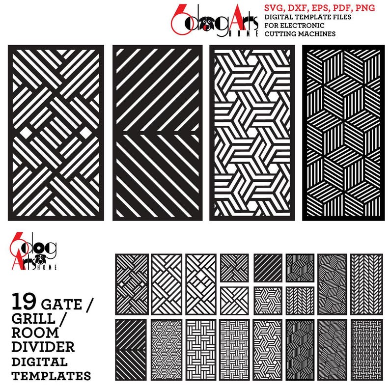 19 Gate / Partition SVG / DXF Bundle Digital Template Files for Laser ...