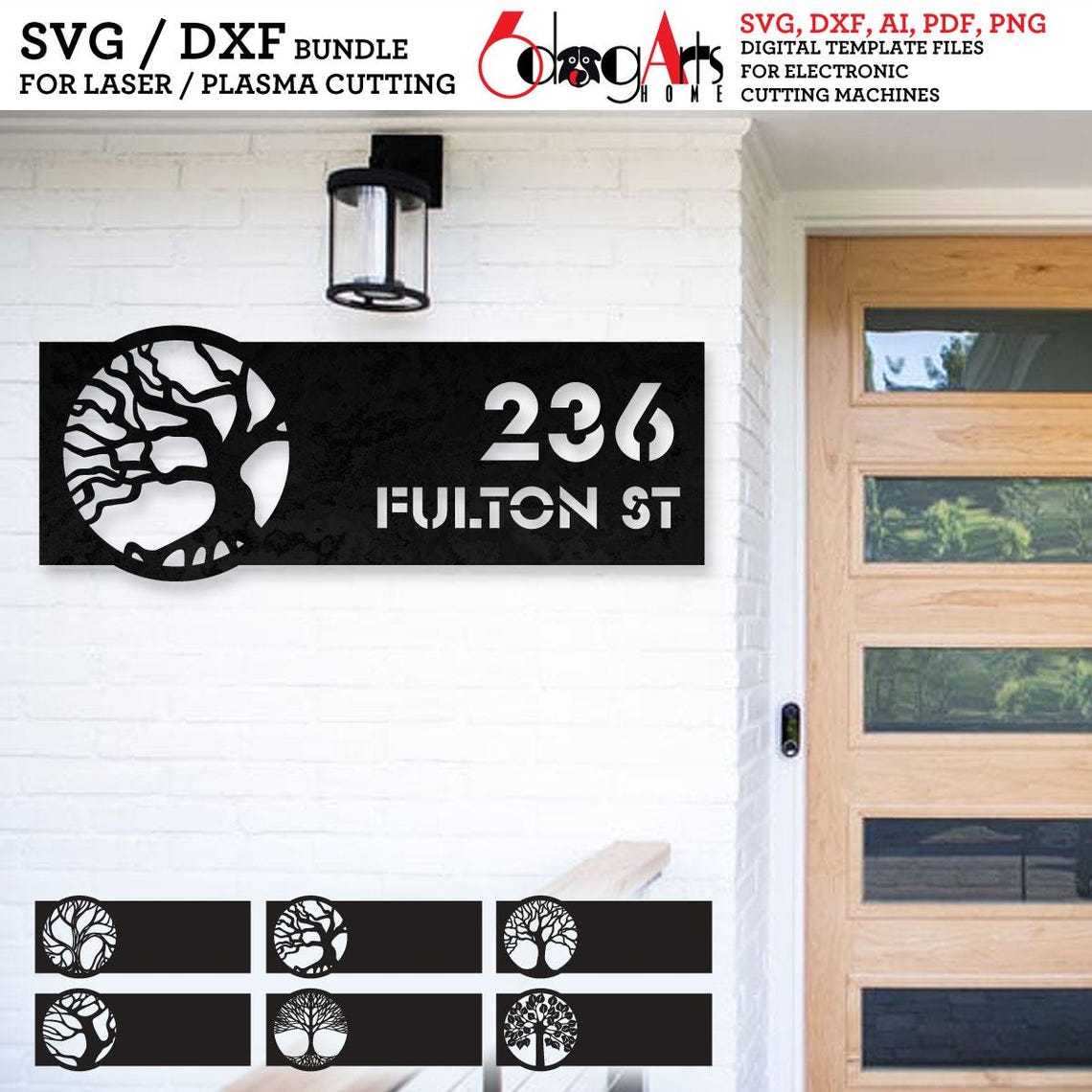 Address Sign Bundle Digital Templates SVG / DXF Files Download for ...