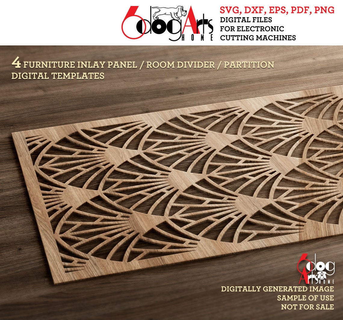 4 Art Deco Tolle Gatsby Möbel Inlay Panel Raumteiler Svg Dxf | Etsy
