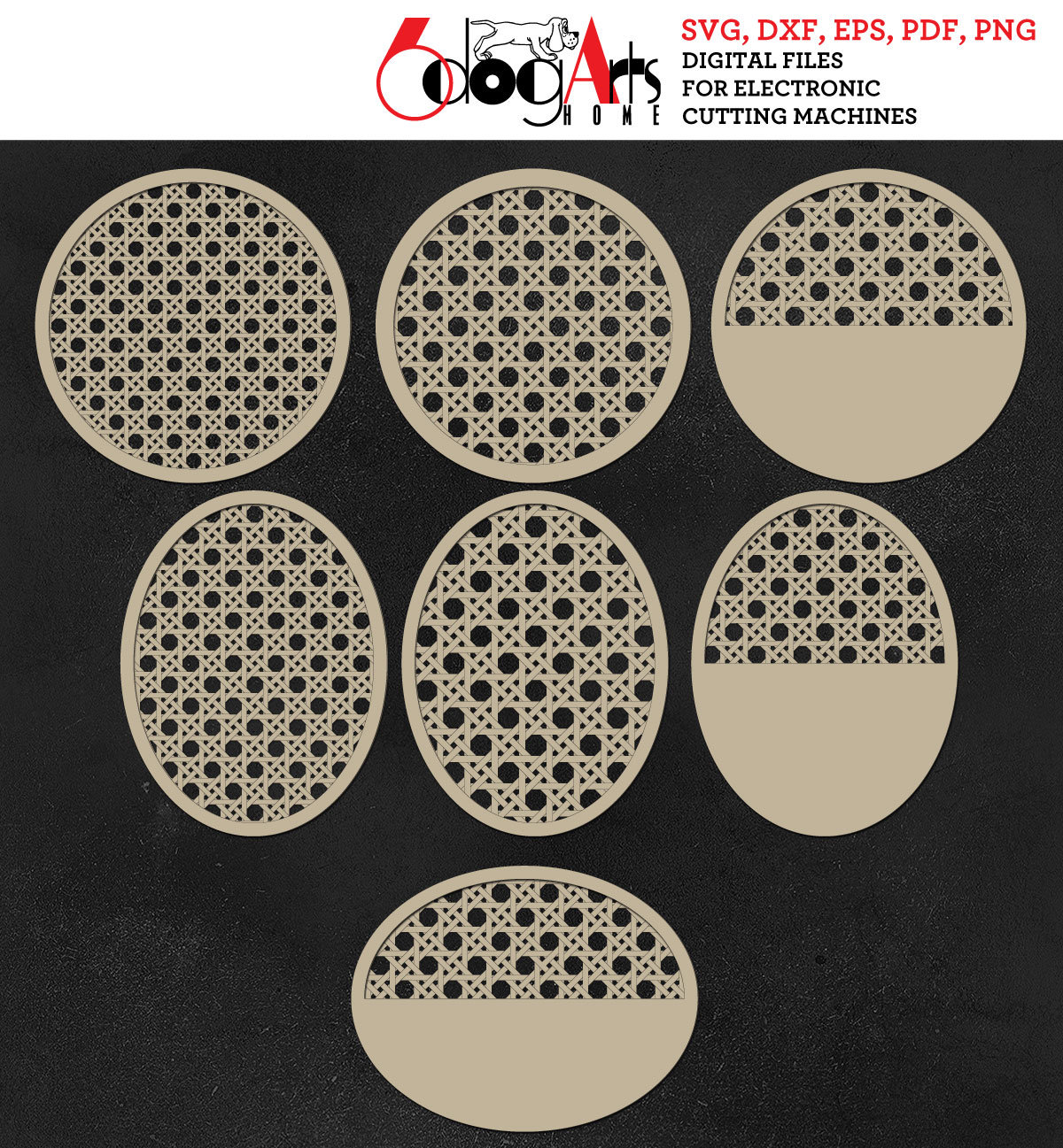 7 Rattan Weaving Pattern Layered Backing Templates Digital SVG Etsy