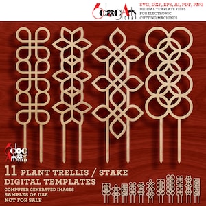 11 huis tuin plant latwerk inzet sjablonen vector digitale SVG DXF-bestanden GlowForge lasersnijden Cricut Maker Instant Download JH-291