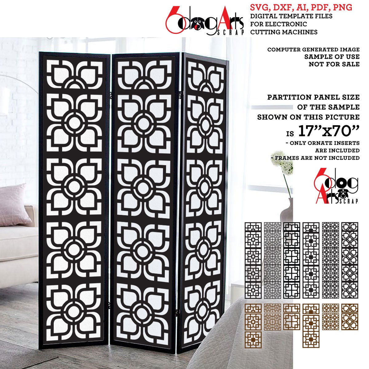 Panel Inserts SVG Digital Templates for Privacy Screen, Partition, Room ...
