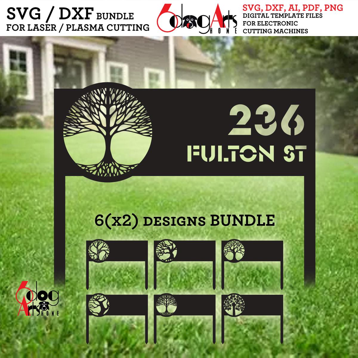 Address Sign Bundle Digital Templates SVG / DXF Files Download for ...