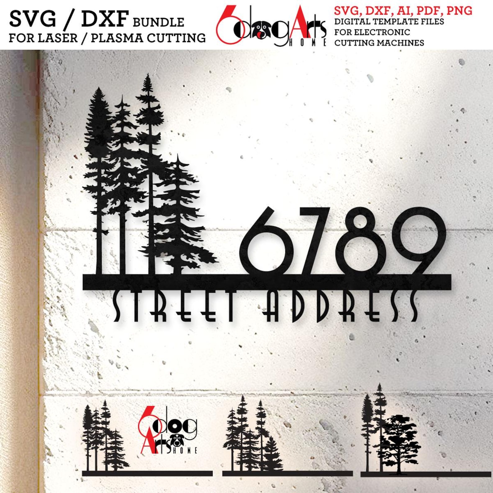3 Address Sign SVG/DXF Bundle Digital Template Files Download for Laser ...