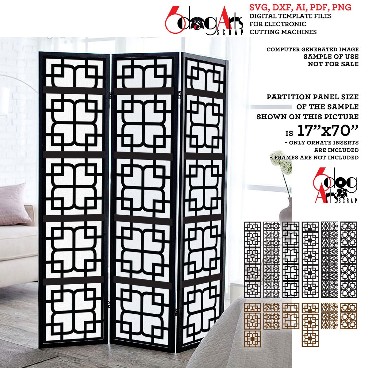 Panel Inserts SVG Digital Templates for Privacy Screen, Partition, Room ...