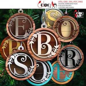 26 Monogramm Ornament Vorlagen Vollständiges Alphabet Digitale Vektor-DateienSvg Dxf Download GlowForge Laser Cricut Schneiden JH-044a