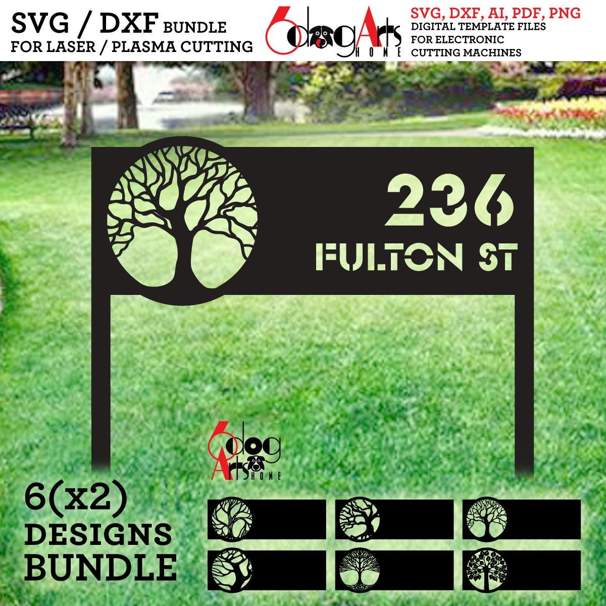 Address Sign Dxf Files Address Sign Bundle Digital Templates SVG / DXF Files Download for ...