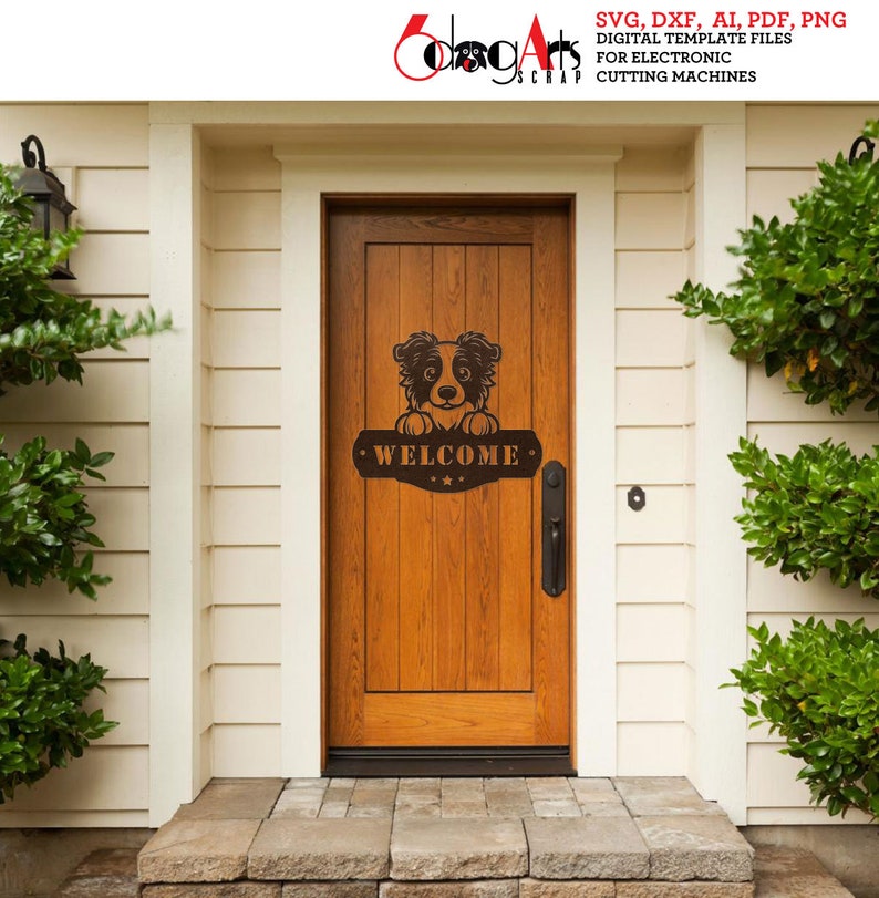 12x Border Collie Sign Digital Templates Vector SVG DXF Files