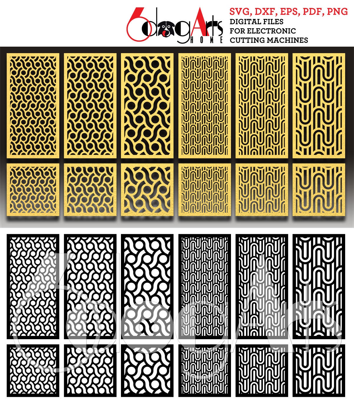 Gate Grill Vector Gate Grill Partition SVG / DXF Bundle Digital Template Files for Laser ...