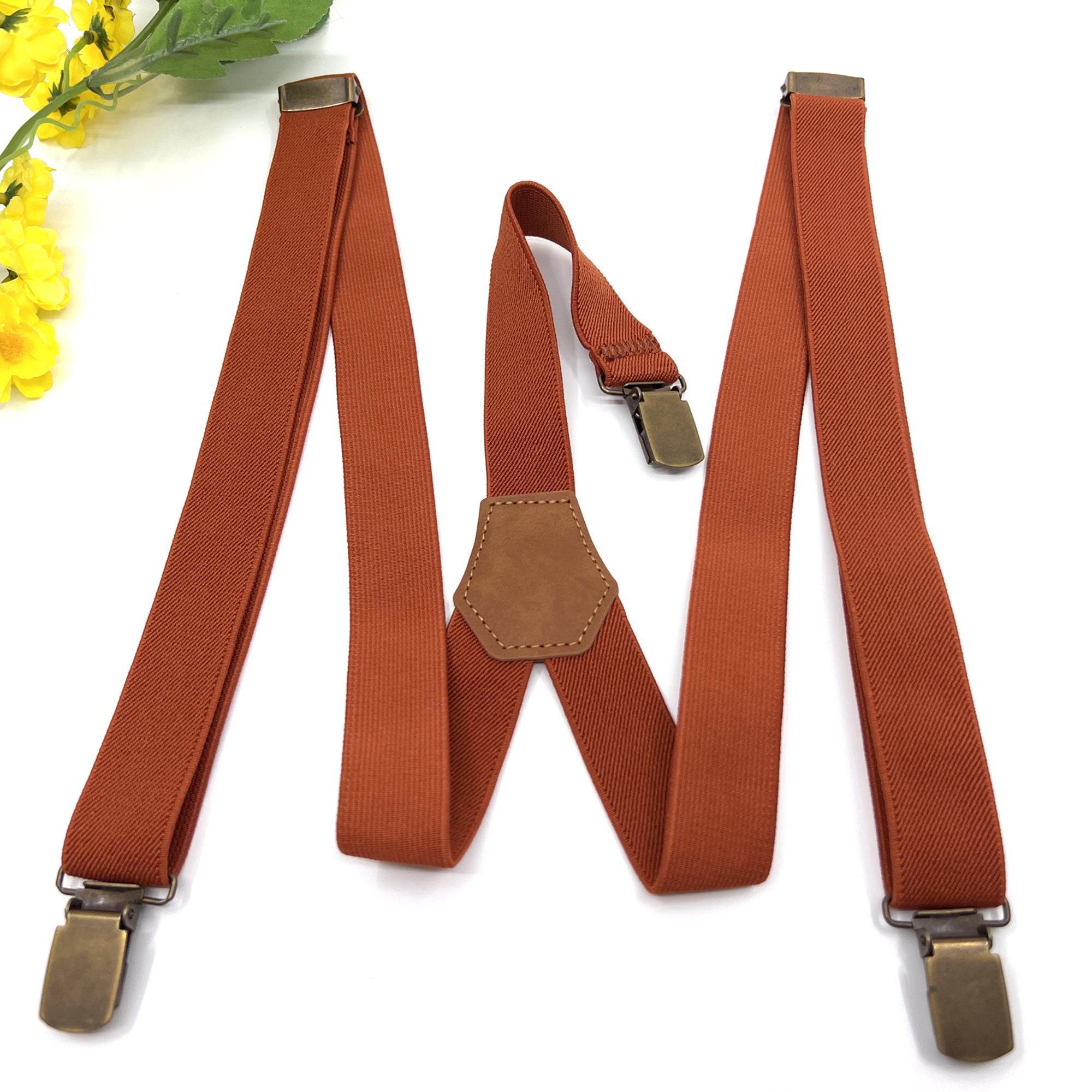 Burnt Orange Suspenders Groomsmen Suspenders Ring Bearer Etsy