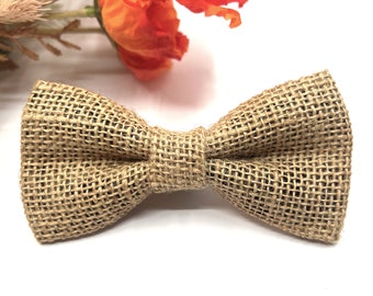 Burlap Jute Bow Tie: Rustic Wedding, Ring Bearer