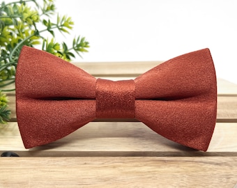 Burnt Bow tie, Burnt Orange Silk Bow tie, Groom bow tie, Wedding bow tie, Bow tie for boys, Groomsmen bow tie, Bow ties for men, baby, kids.