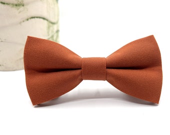 Nœud papillon orange brûlé, Nœud papillon en coton, Nœud papillon de mariage, Nœud papillon du marié, Porte-alliances, Nœud papillon pour homme, bébé, garçon, enfants