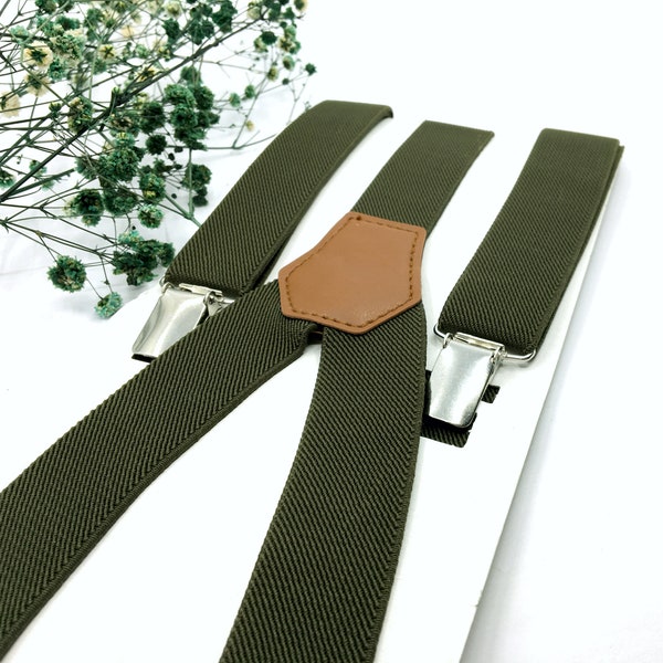 Green Suspenders, Toddler Suspenders, Kids Suspenders, Wedding Suspenders, Boys Suspenders, Baby Suspenders, Ring Bearer Outfit, Page Boy