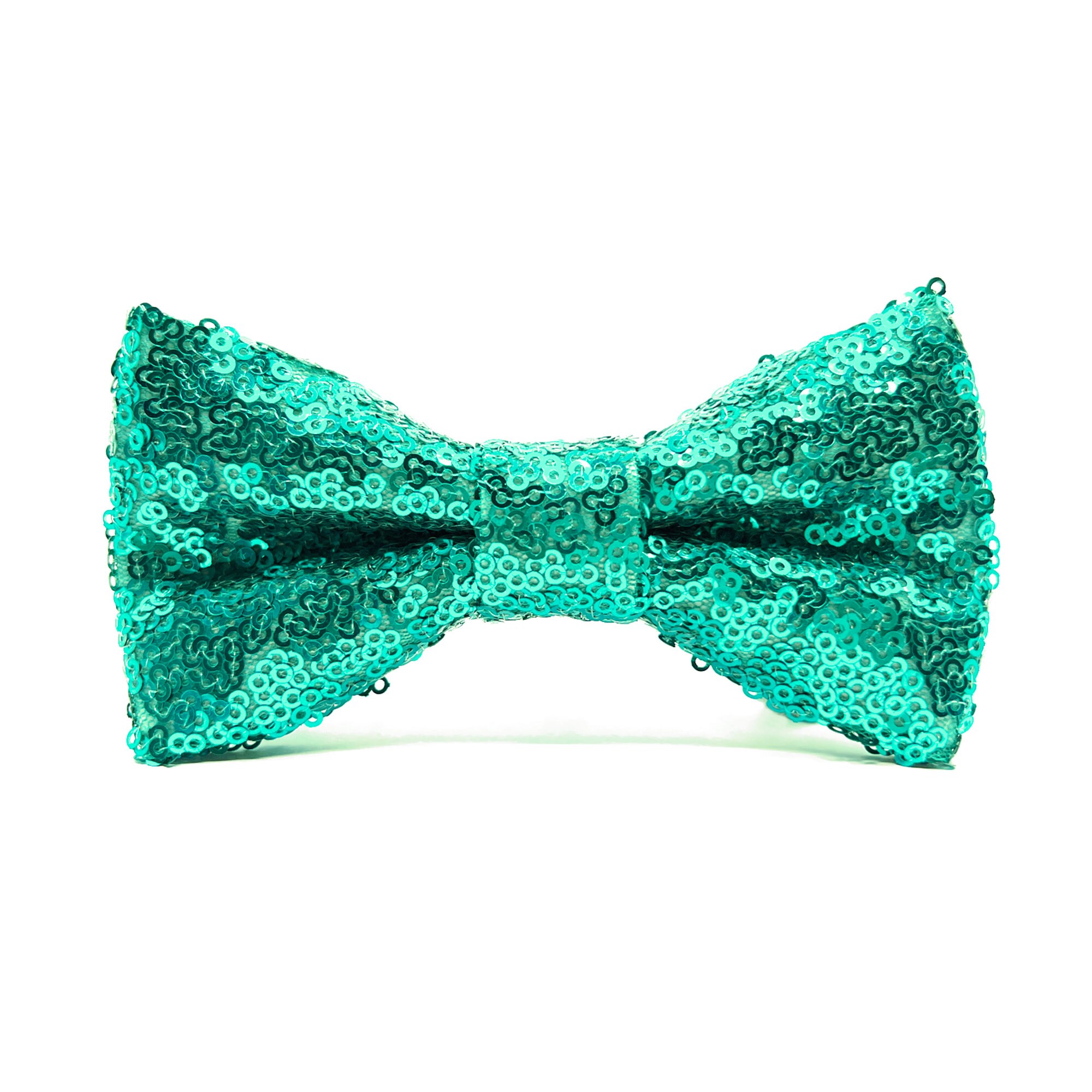 turquoise sequin bow tie