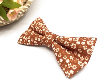 Floral Burnt Orange Bow tie, Wedding bow tie, Groom bow tie, Ring bearer, Bow Tie for men, baby, kids, Matched tie, Matched Pocket Square