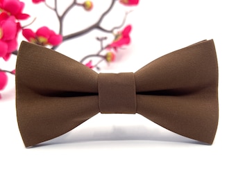 Coffee Brown Bow tie, Wedding bow tie, Groom bow tie, Ring bearer, Bow Tie for men, baby, boy, kids.