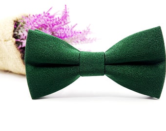 Silk Emerald bow tie, Cotton bow tie, Wedding bow tie, Groom bow tie, Ring bearer, Bow Tie for men, baby, boy, kids
