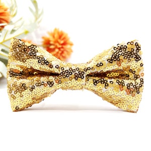Gold Sequin Bowtie, Gold bow tie, Wedding bow tie, Groom bow tie, Ring bearer, Bow Tie for men, baby, boy, kids