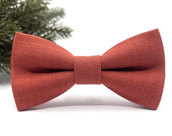 Burnt Orange Bow tie, Terracotta Bow tie, Wedding bow tie, Groom bow tie, Ring bearer, Bow Tie for men, baby, boy, kids.