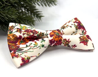 Ecru Bow tie, Burgundy Bow tie, Orange Bow tie, Wedding bow tie, Groom bow tie, Ring bearer, Bow Tie for men, kids, Matched Pocket square