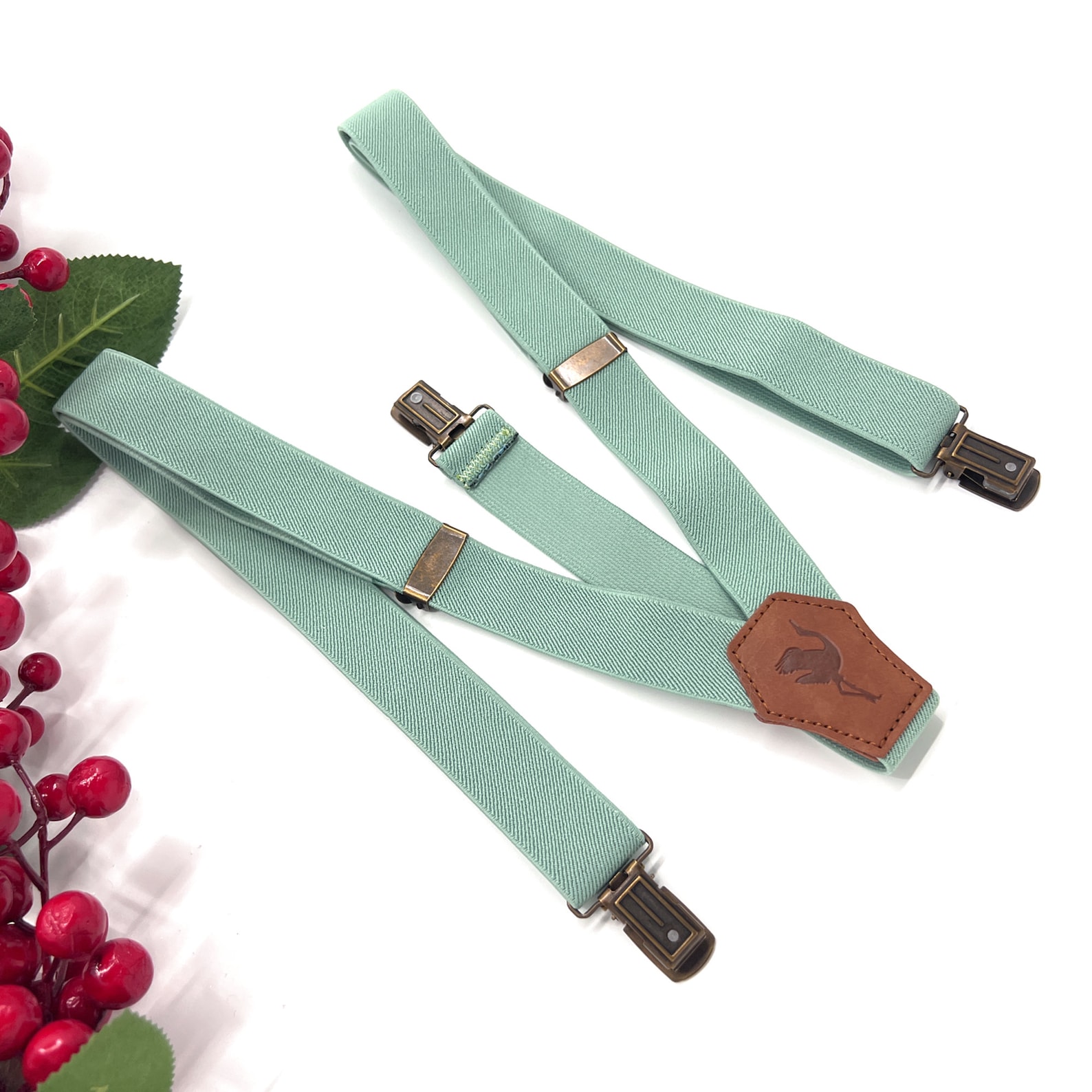 Dusty Sage Green Suspenders Set Sage Green Bow Tie Wedding Etsy