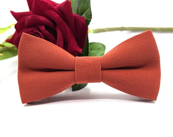 Burnt Orange bow tie, Cotton bow tie, Wedding bow tie, Groom bow tie, Ring bearer, Bow Tie for men, baby, boy, kids