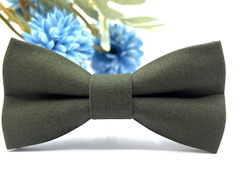 Olive Green Bow tie, Wedding bow tie, Groom bow tie, Ring bearer, Bow Tie for men, baby, boy, kids
