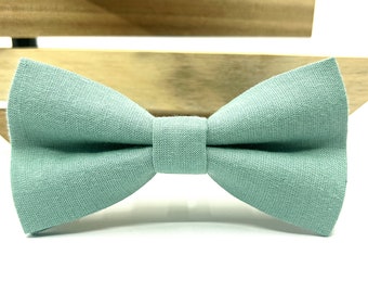 Dusty Sage Green Bow tie, Wedding bow tie, Groom bow tie, Ring bearer, Bow Tie for men, baby, boy, kids.