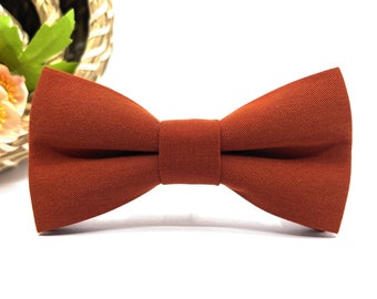 Burnt Orange, Rusty, and Linen Bow Ties for Weddings Groom and Ring Bearer, Perfect for Men, Baby, Boy, and Kids