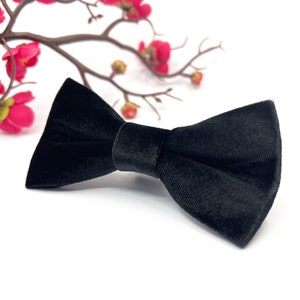 Black Velvet Bow Tie: Baby, Toddler, Kid, Teen, Adult Sizes