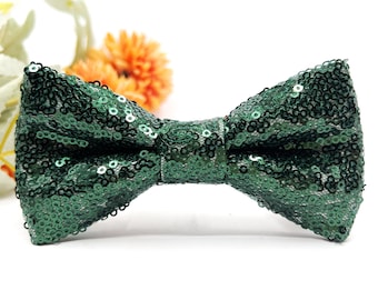 Olive Green Sequin Bow tie, Olive Green bow tie, Wedding bow tie, Groom bow tie, Ring bearer, Bow Tie for men, baby, boy, kids